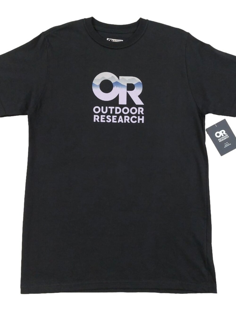 NWT! Outdoor Research OR Landscape Logo T-Shirt Mens Sz M, Black Organic Cotton